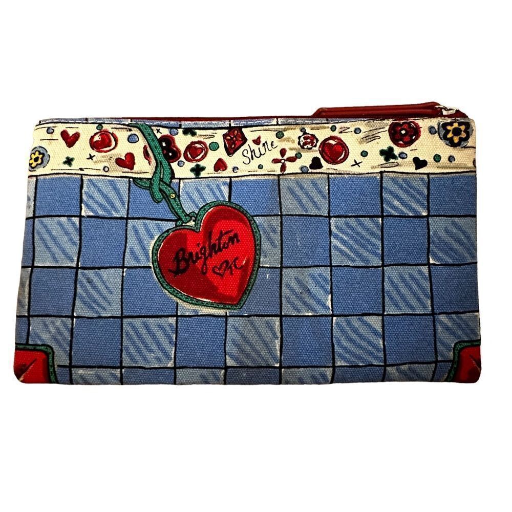 Brighton Bow w/ LOVE FROM ME TO YOU Canvas Zipper Pouch Bag 9”x5.5”